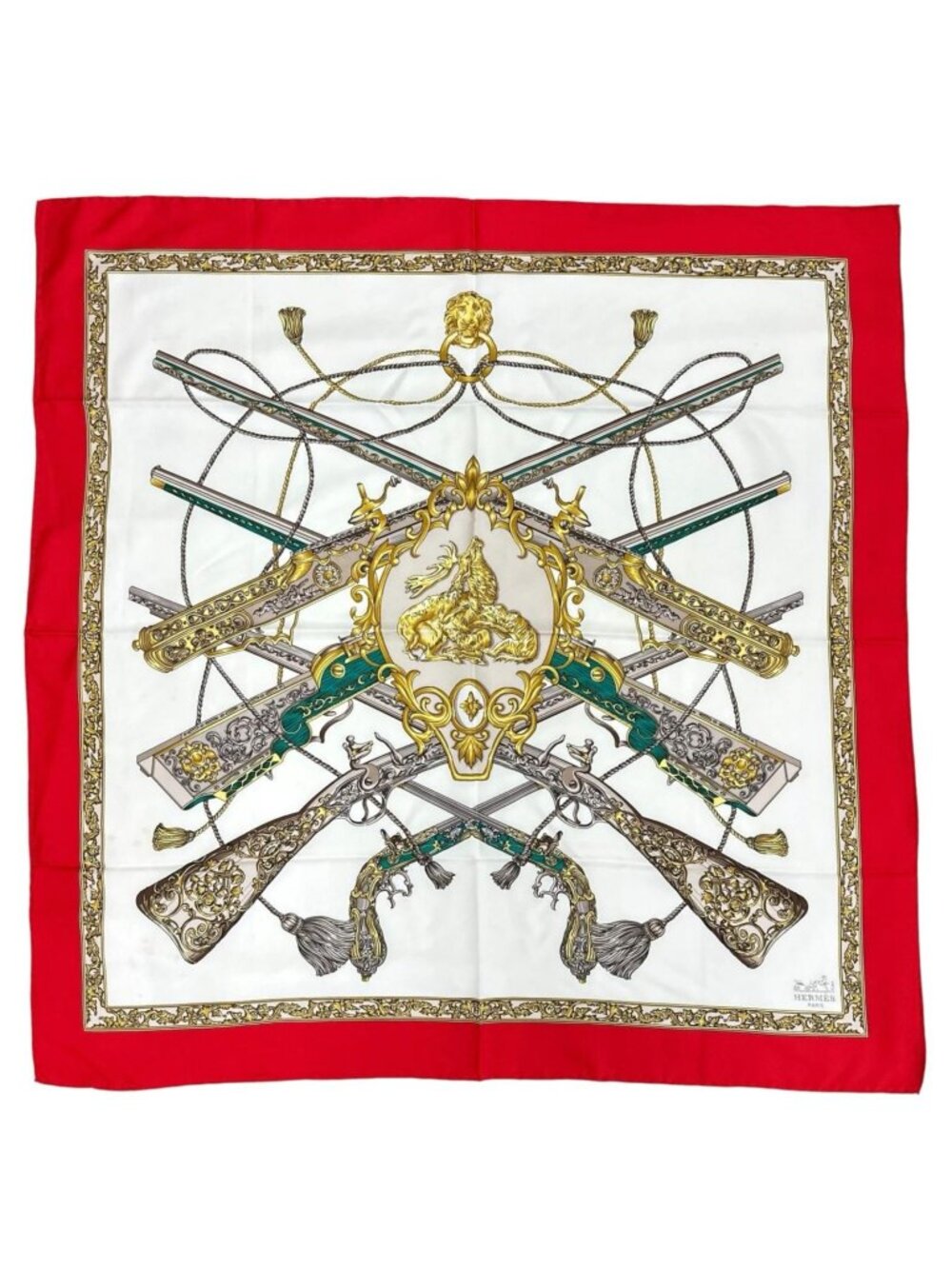 Hermes Carre 90 Diane Scarf Silk White